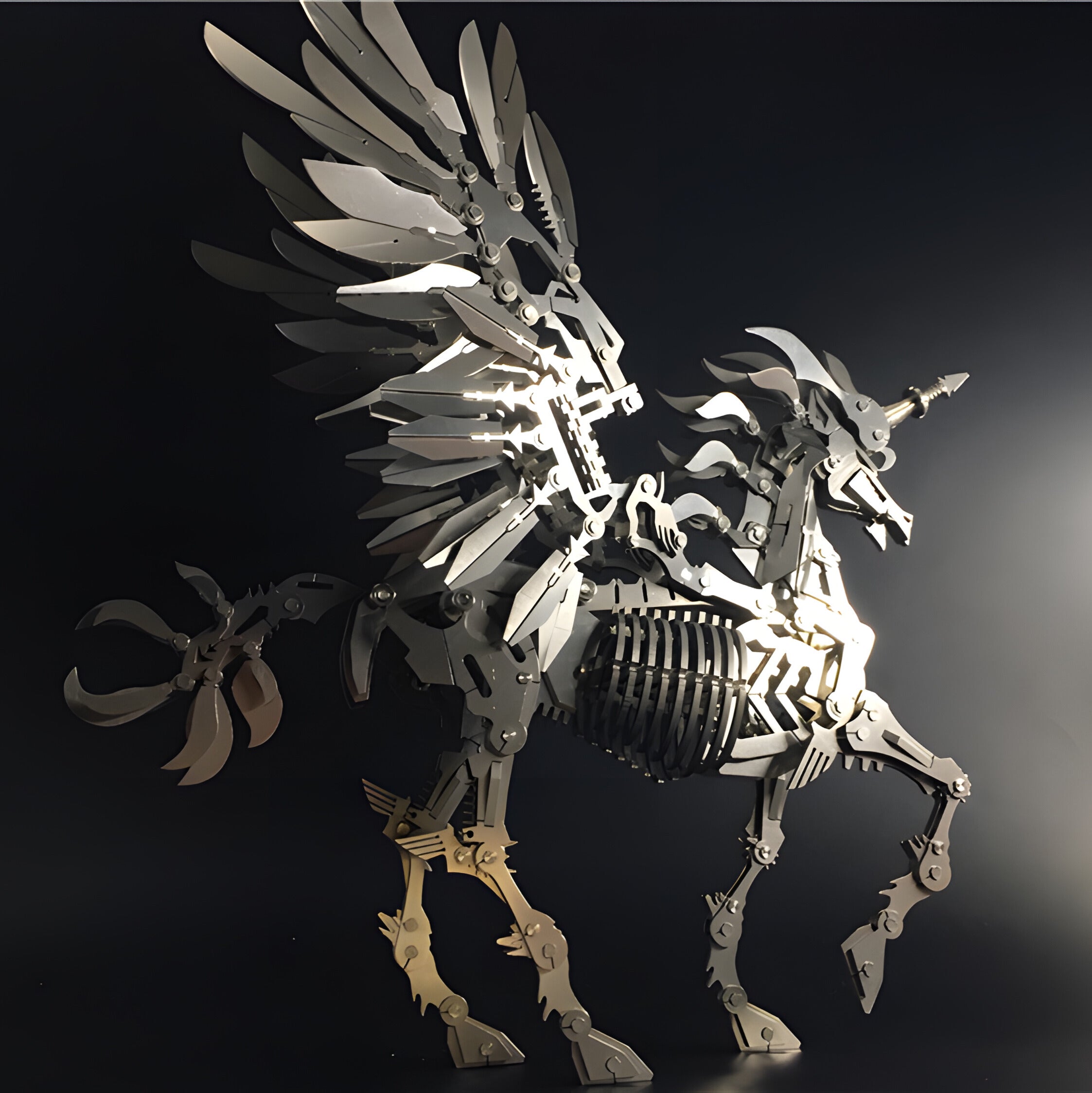 TitanForge Celestial Guardian – Large 3D Metal Unicorn Assembly Model