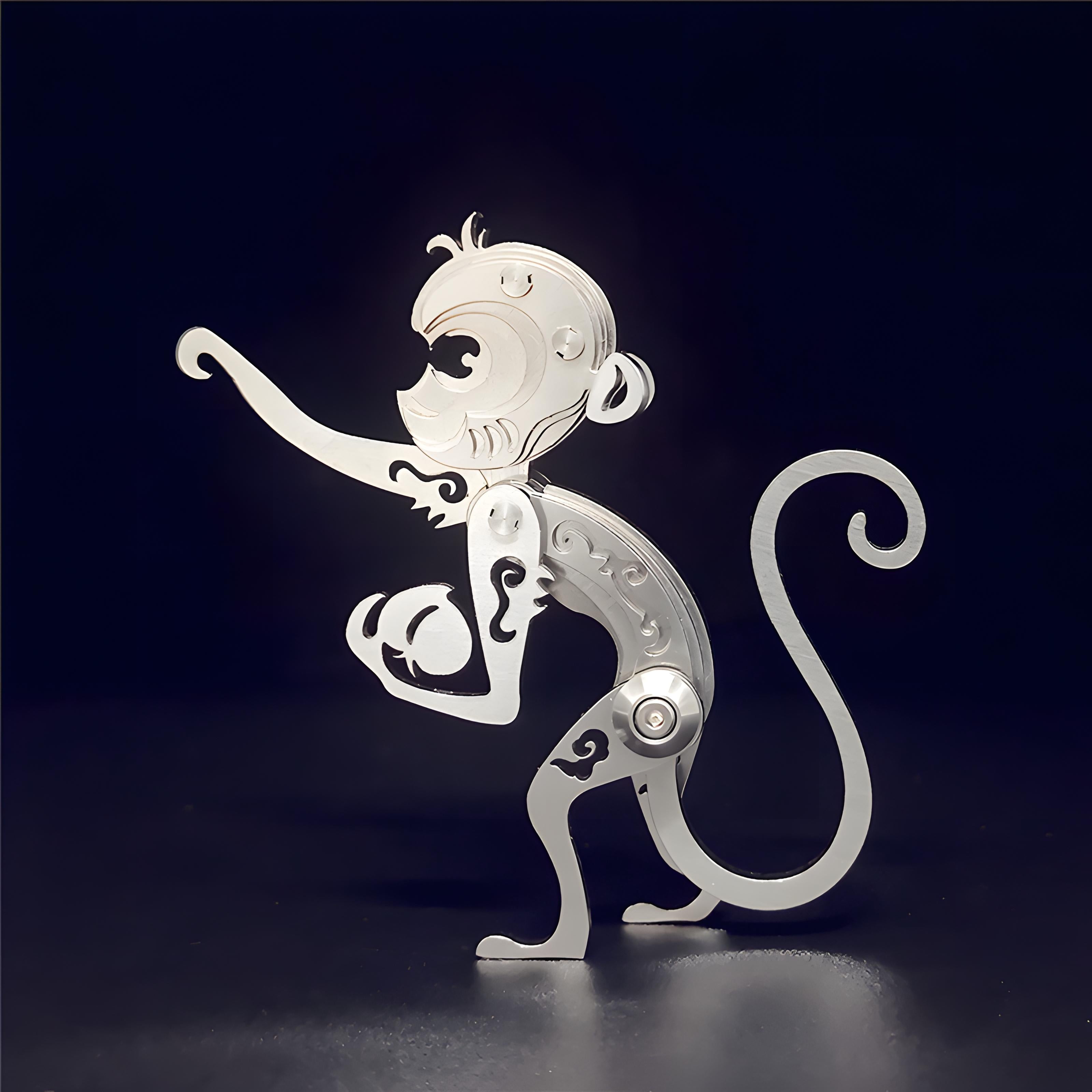 Articulated Metal Monkey Assembly Model